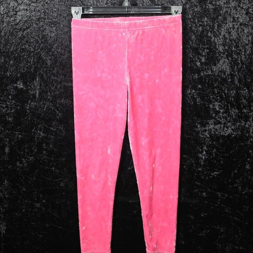 OshKosh Bgosh Girls Pink Crushed Velvet Leggings Size 10 Elastic Waist Pants